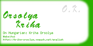 orsolya kriha business card